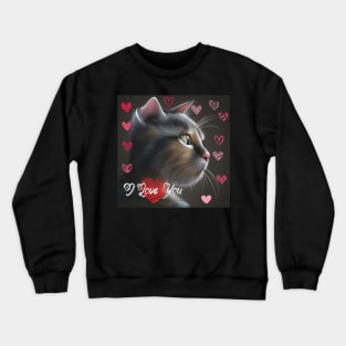 I LOVE YOU, cute ca Crewneck Sweatshirt